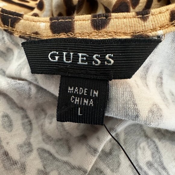 NWT Guess Spanish Cheetah Desert Animal Print Long Sleeve Bodysuit Top Size L - Picture 7 of 14